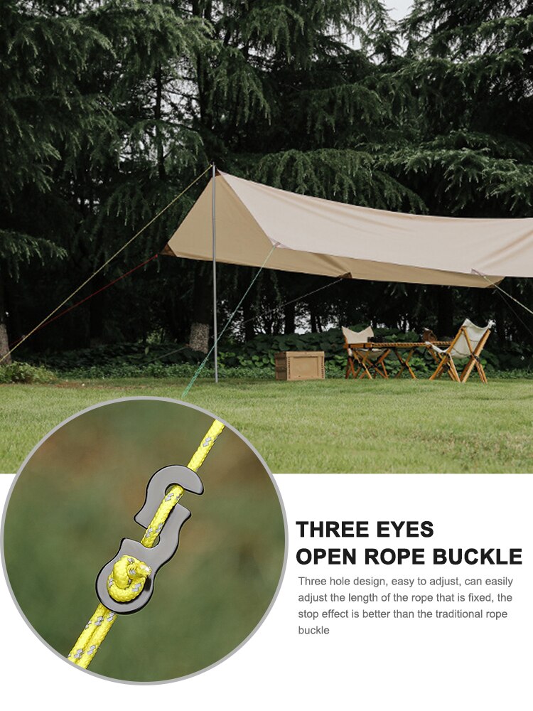 Cheap Goat Tents 10pcs Adjustable Camping Tent Cord Rope Buckle S Type Tensioners Fastener Outdoor Canopy Adjustable Length Fixing Ring Tent Accessories 